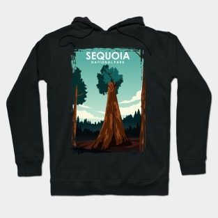 Sequoia National Park Vintage Minimal Travel Poster Hoodie